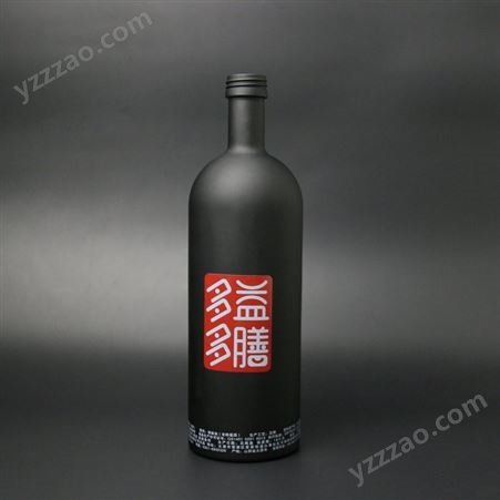 火速厂家定制生产有色玻璃瓶 黑色磨砂瓶白酒有色瓶烤花磨砂