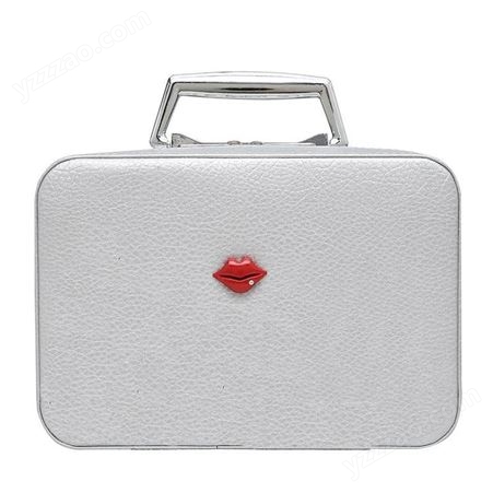 厂家定制便携小提箱化妆包大容量淑女化妆品收纳盒可爱小号简约手提箱口红logo