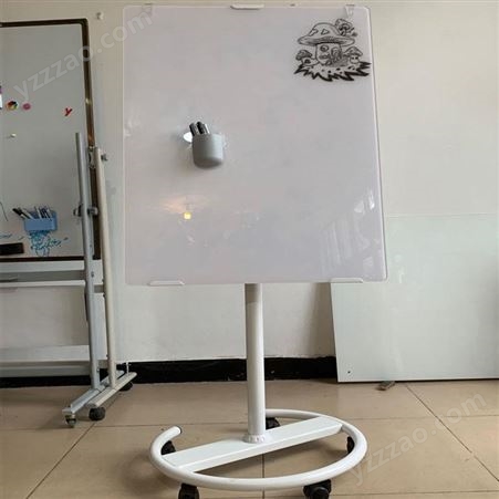 玻璃留言板 会议教学培训讲课写字板黑板墙带轮可移动记事板