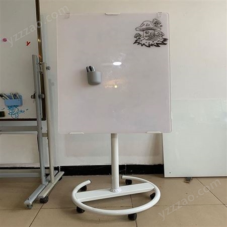 玻璃留言板 会议教学培训讲课写字板黑板墙带轮可移动记事板