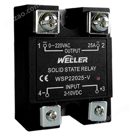 单相交流调压模块WSP22025-V 25A威勒Weller单相交流调压模块WSP22025-V 25A 2-10VDC电压控制 0-220VAC可调