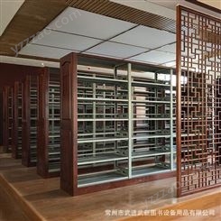 武新 书架 钢制架体实木护板双面复柱图书馆书架 全国发货 优惠