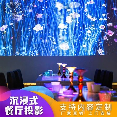 沉浸式餐厅投影全息影像 室内大型餐厅投影志胜游艺