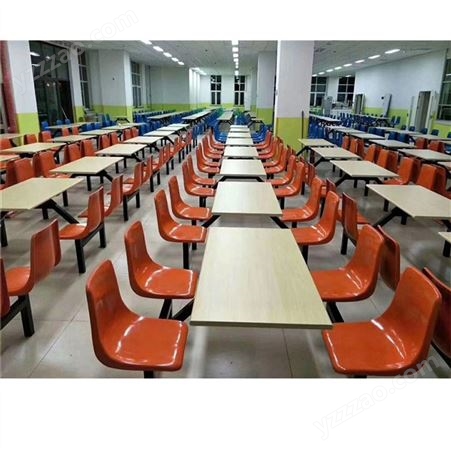 天津四连体快餐桌椅 学生一人连体餐桌椅