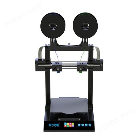 双喷头3d打印机同时打印两色 可溶性支持耗材打印