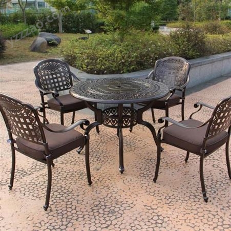 工匠 户外庭院组合铸铝桌椅 阳台露天铝艺桌椅 室外铁艺休闲餐桌