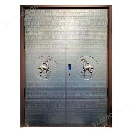 防盗铸铝门工厂直供别墅大门进入户门 对开精雕铸铝门 赢彩
