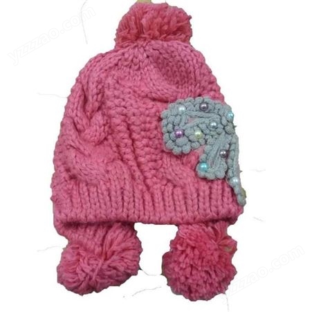 儿童加绒毛线帽 地摊十元模式帽子 冬季保暖帽