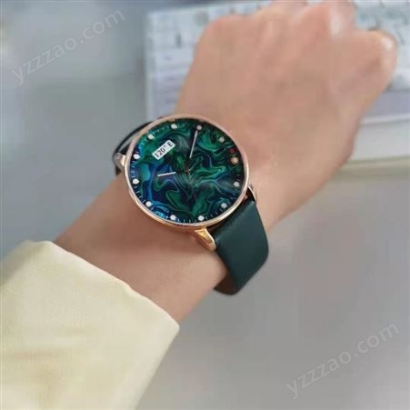 时间之旅  真皮皮带手表 蓝天使光动能 防水电波表  电波 男士腕表