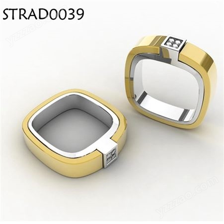 加工欧美时尚304不锈钢戒指 14K真金分色 电镀钛钢戒子饰品生产