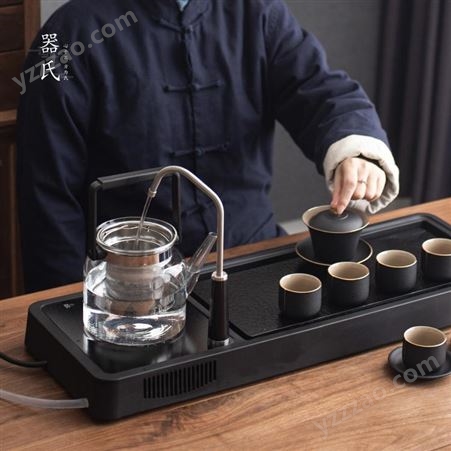 器氏 多功能一体式茶盘家用煮茶套装自动上水器煮茶炉小茶台茶具