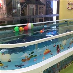 宝宝游泳馆设备 全透明钢化玻璃池 椭圆形全透明玻璃池
