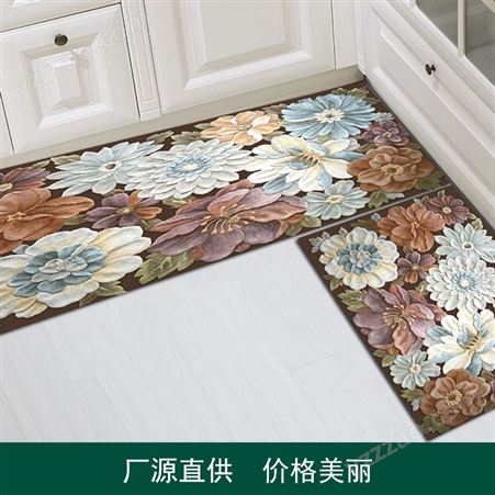 厨房地毯CFDT04 长方形复古花纹系 加厚吸水防滑50~80CM 辰坤