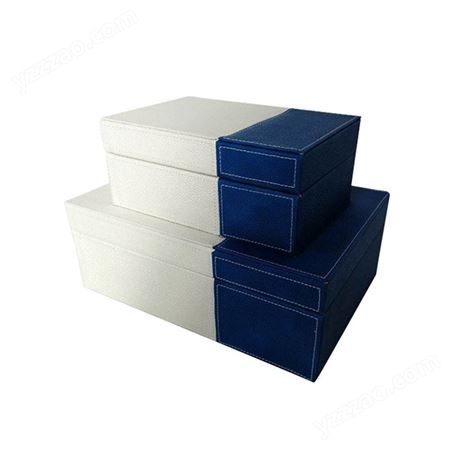 装饰盒 蓝白色简约 首饰收纳盒 珠宝收纳盒 高质量首饰盒可定制