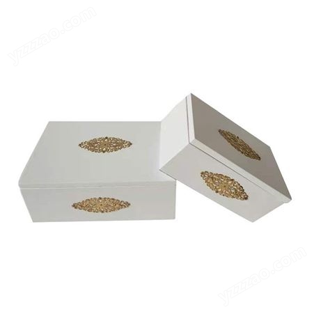 创意金属花纹新中式首饰盒商场珠宝饰品收纳盒样板房软装装饰木盒