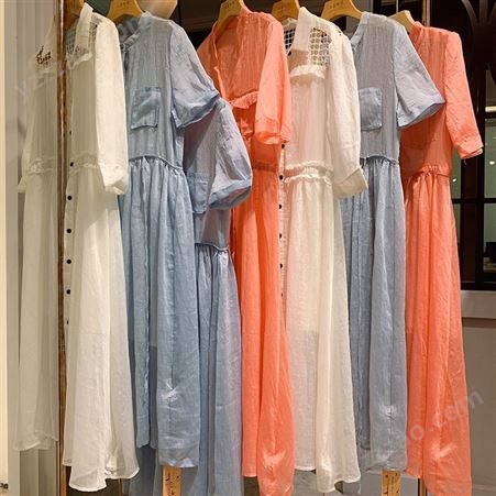 麦丝玛拉夏季欧根纱连衣裙 品牌折扣 广州十三行批发市场