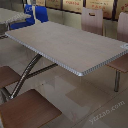 饭店食堂餐桌椅 商用多人位连体餐桌椅 哈尔滨大学食堂餐桌椅定制