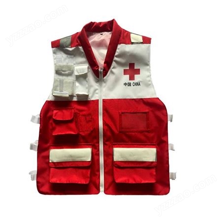 汛辰消防救援装备高密度提格牛津红十字会救援马甲应急救援金色反光坎肩