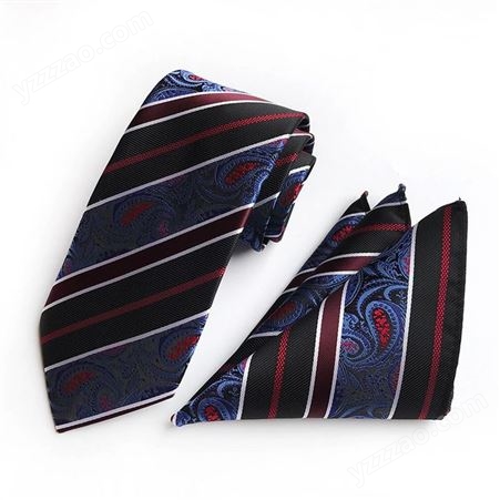 供应网销涤纶佩斯利领带口袋巾两件套 商务领带定制 领带定制logo