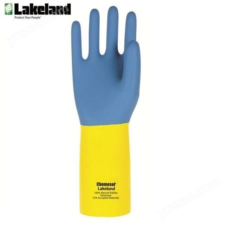 雷克兰ECR27F工业耐酸碱氯丁橡胶防化手套清洁防水橡胶手套
