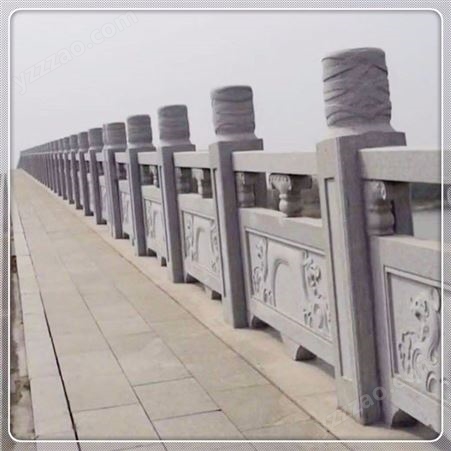 批发供应花岗岩石材栏杆 芝麻白芝麻灰石栏杆 定做桥梁护栏