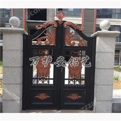 新中式庭院门热门精选 庭院小铝艺门门 铝艺大门常规高度两扇门制作供应