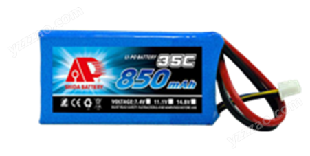 850mAh 35C 7.4V 高性能航模锂电池