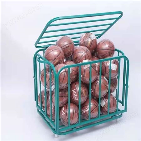 可移动加大号不锈钢篮球推车 可折叠足球篮球收纳筐奥强体育