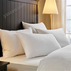 酒店布草枕芯宾馆客房床上用品全棉防羽布羽丝绒枕头