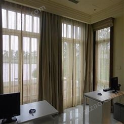 天津大型会议室电动窗帘办公单位遮光窗帘酒店客房布艺窗帘