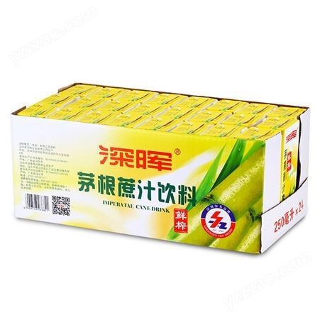 深晖茅根甘蔗汁饮料250ml*24盒装 竹蔗水解渴果汁 茅根蔗汁