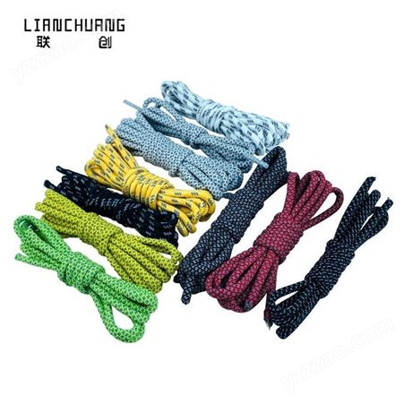 现货反光丝包芯圆绳 服装帽子彩色涤纶鞋带绳 联创反光丝包芯绳