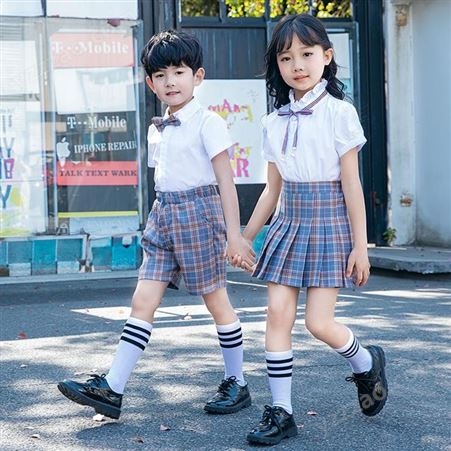马塔多尔保罗英伦风清新时尚潮流翻领短袖幼儿园小学生校服套装表演服