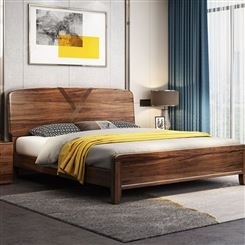 欧式实木床双人床定制 胡桃木床1.8米直供 主卧室储物厂家