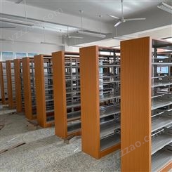 定制实木书架 钢制图书馆书架 学校阅览室资料书架生产厂家