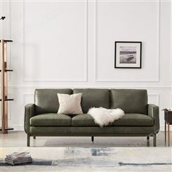真皮沙发定制 雅赫软装 耐磨抗压耐脏 清洁简单 坐垫舒适